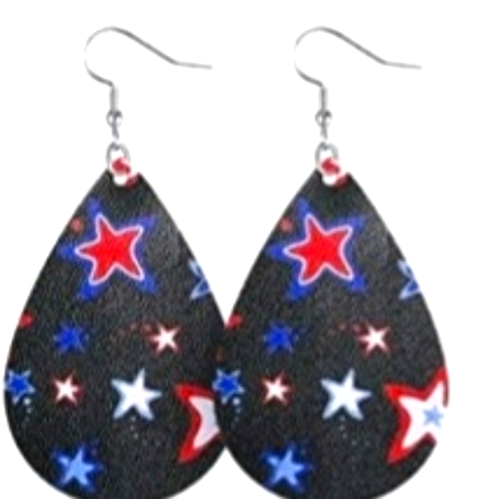 🆕️ Patriotic Faux leather earrings